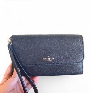 Kate Spade Black Sparkly Wristlet